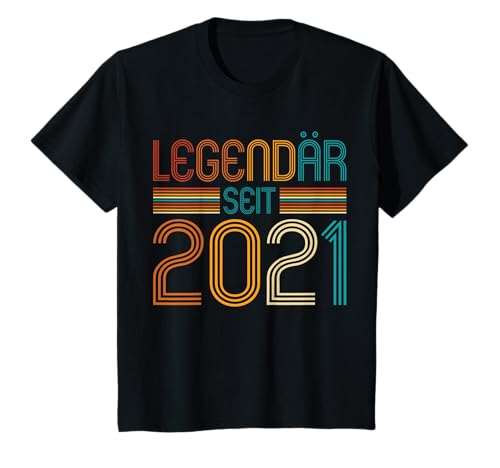 Kinder Legendär Seit 2021 Retro Jungs Mädchen 4. Geburtstagsshirt T-Shirt von Retro Deko Jahrgang Geburtstage Geschenkideen