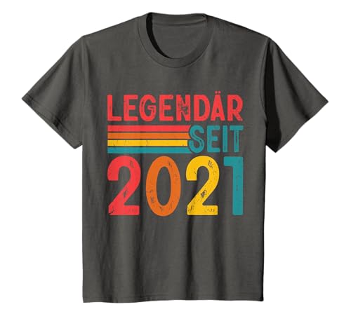 Kinder Legendär Seit 2021 Retro Jungs Mädchen 4. Geburtstagsshirt T-Shirt von Retro Deko Jahrgang Geburtstage Geschenkideen