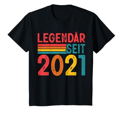 Kinder Legendär Seit 2021 Retro Jungs Mädchen 4. Geburtstagsshirt T-Shirt von Retro Deko Jahrgang Geburtstage Geschenkideen