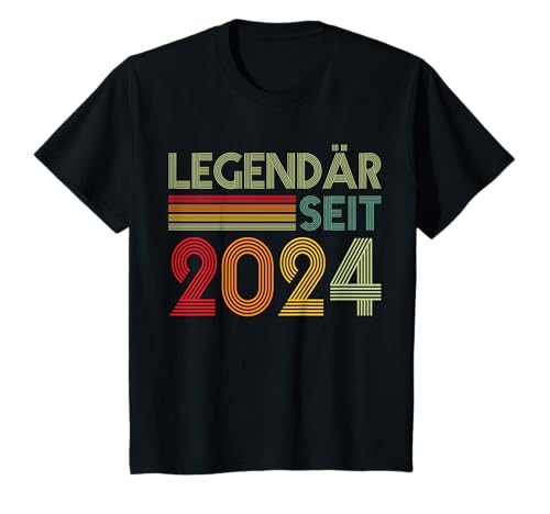 Kinder Legendär Seit 2024 Retro Jungs Mädchen 1. Geburtstagsshirt T-Shirt von Retro Deko Jahrgang Geburtstage Geschenkideen