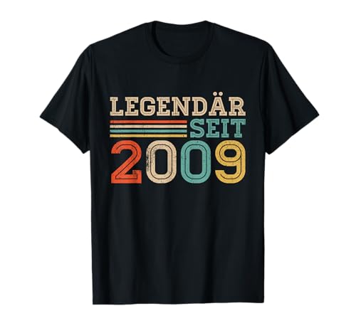 Legendär Seit 2009 Retro Jungs Mädchen 16. Geburtstagsshirt T-Shirt von Retro Deko Jahrgang Geburtstage Geschenkideen