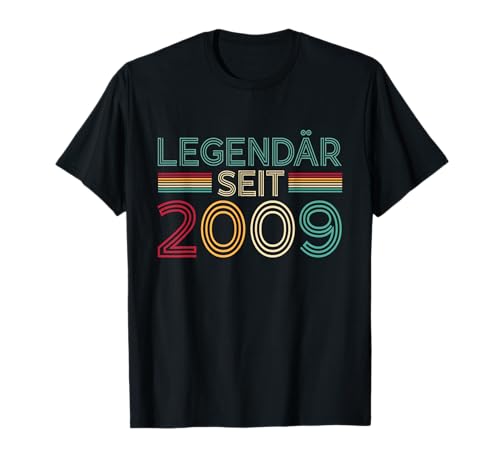 Legendär Seit 2009 Retro Jungs Mädchen 16. Geburtstagsshirt T-Shirt von Retro Deko Jahrgang Geburtstage Geschenkideen