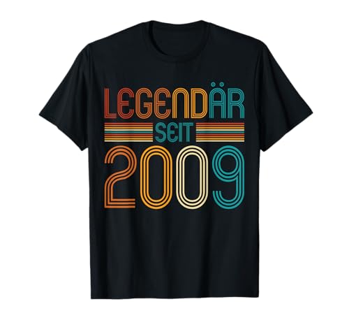 Legendär Seit 2009 Retro Jungs Mädchen 16. Geburtstagsshirt T-Shirt von Retro Deko Jahrgang Geburtstage Geschenkideen