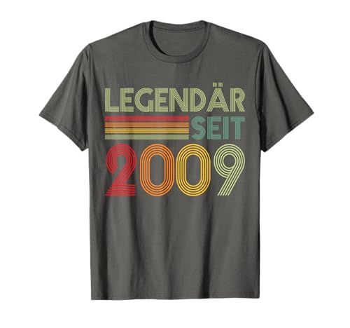 Legendär Seit 2009 Retro Jungs Mädchen 16. Geburtstagsshirt T-Shirt von Retro Deko Jahrgang Geburtstage Geschenkideen