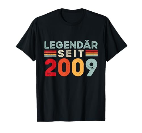 Legendär Seit 2009 Retro Jungs Mädchen 16. Geburtstagsshirt T-Shirt von Retro Deko Jahrgang Geburtstage Geschenkideen