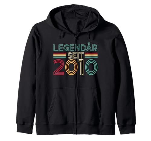 Legendär Seit 2010 Retro Jungs Mädchen 15. Geburtstagsshirt Kapuzenjacke von Retro Deko Jahrgang Geburtstage Geschenkideen