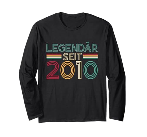 Legendär Seit 2010 Retro Jungs Mädchen 15. Geburtstagsshirt Langarmshirt von Retro Deko Jahrgang Geburtstage Geschenkideen