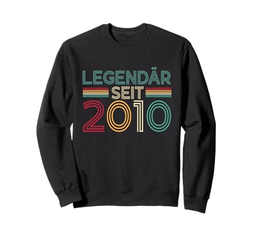Legendär Seit 2010 Retro Jungs Mädchen 15. Geburtstagsshirt Sweatshirt von Retro Deko Jahrgang Geburtstage Geschenkideen