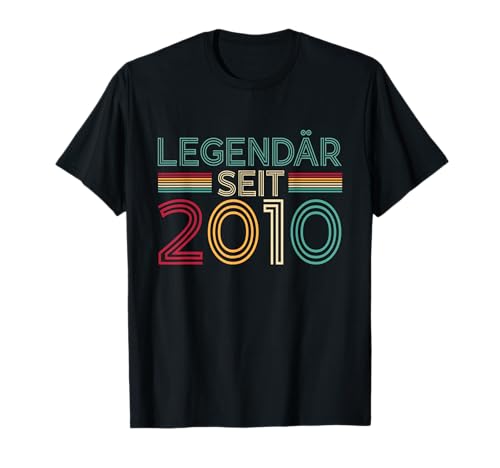 Legendär Seit 2010 Retro Jungs Mädchen 15. Geburtstagsshirt T-Shirt von Retro Deko Jahrgang Geburtstage Geschenkideen