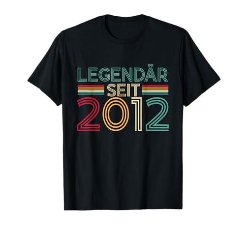 Legendär Seit 2012 Retro Jungs Mädchen 13. Geburtstagsshirt T-Shirt von Retro Deko Jahrgang Geburtstage Geschenkideen