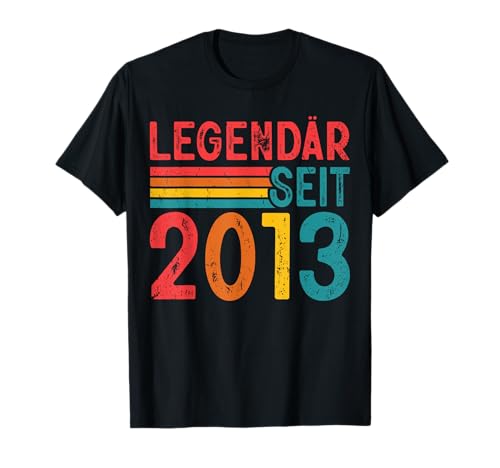 Legendär Seit 2013 Retro Jungs Mädchen 12. Geburtstagsshirt T-Shirt von Retro Deko Jahrgang Geburtstage Geschenkideen