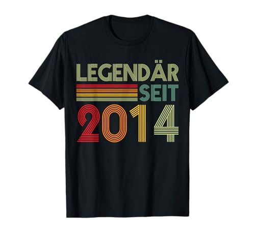 Legendär Seit 2014 Retro Jungs Mädchen 11. Geburtstagsshirt T-Shirt von Retro Deko Jahrgang Geburtstage Geschenkideen