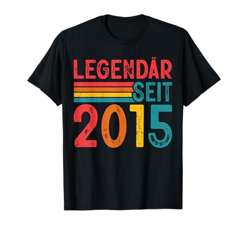 Legendär Seit 2015 Retro Jungs Mädchen 10. Geburtstagsshirt T-Shirt von Retro Deko Jahrgang Geburtstage Geschenkideen