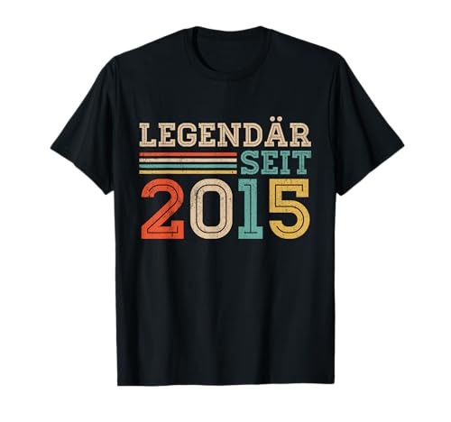 Legendär Seit 2015 Retro Jungs Mädchen 10. Geburtstagsshirt T-Shirt von Retro Deko Jahrgang Geburtstage Geschenkideen