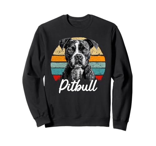 Pitbull Hundeliebhaber Vintage Retro Stil Männer Frauen Sweatshirt von Retro Design Pitbull Dog Men Women
