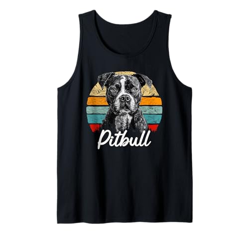 Pitbull Hundeliebhaber Vintage Retro Stil Männer Frauen Tank Top von Retro Design Pitbull Dog Men Women