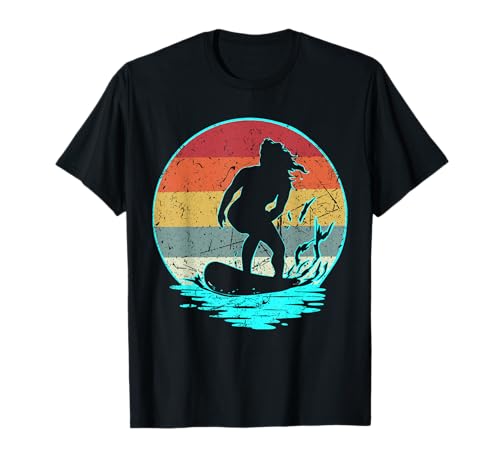 Damen Surfer Mädchen Shirt - Vintage Retro Stil Surfen T-Shirt von Retro Diggity