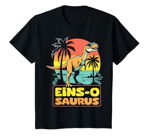 1. Geburtstag Dinosaurier 1 Jahr Jungs Mädchen Dino T-Shirt von Retro Dinosaurier Geburtstag Jungs Mädchen Dino