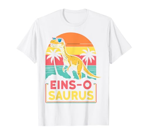 1. Geburtstag Dinosaurier 1 Jahr Jungs Mädchen Dino T-Shirt von Retro Dinosaurier Geburtstag Jungs Mädchen Dino