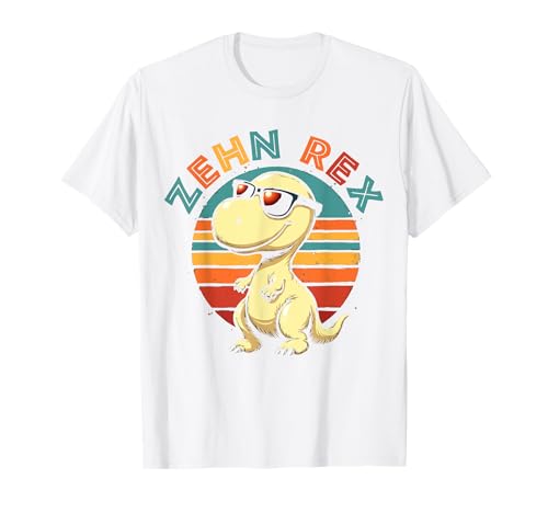 10. Geburtstag Dinosaurier 10 Jahre Jungs Mädchen Dino T-Shirt von Retro Dinosaurier Geburtstag Jungs Mädchen Dino