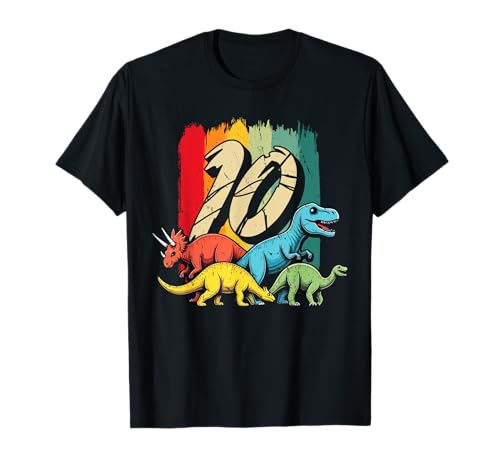 10. Geburtstag Dinosaurier 10 Jahre Jungs Mädchen Dinos T-Shirt 10. Geburtstag Dinosaurier 10 Jahre Jungs Mädchen Dinos T-Shirt von Retro Dinosaurier Geburtstag Jungs Mädchen Dino