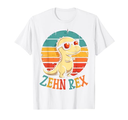 10. Geburtstag Dinosaurier 10 Jahre Jungs Mädchen T-Shirt von Retro Dinosaurier Geburtstag Jungs Mädchen Dino