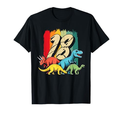 18. Geburtstag Dinosaurier 18 Jahre Männer Frauen Dinos T-Shirt von Retro Dinosaurier Geburtstag Jungs Mädchen Dino