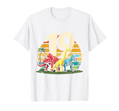 19. Geburtstag Dinosaurier 19 Jahre Männer Frauen Dinos T-Shirt von Retro Dinosaurier Geburtstag Jungs Mädchen Dino