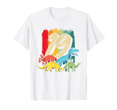 19. Geburtstag Dinosaurier 19 Jahre Männer Frauen Dinos T-Shirt von Retro Dinosaurier Geburtstag Jungs Mädchen Dino