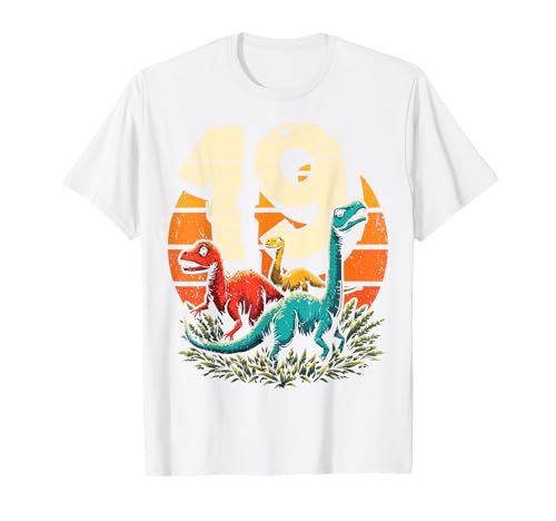 19. Geburtstag Dinosaurier 19 Jahre Männer Frauen Dinos T-Shirt 19. Geburtstag Dinosaurier 19 Jahre Männer Frauen Dinos T-Shirt von Retro Dinosaurier Geburtstag Jungs Mädchen Dino