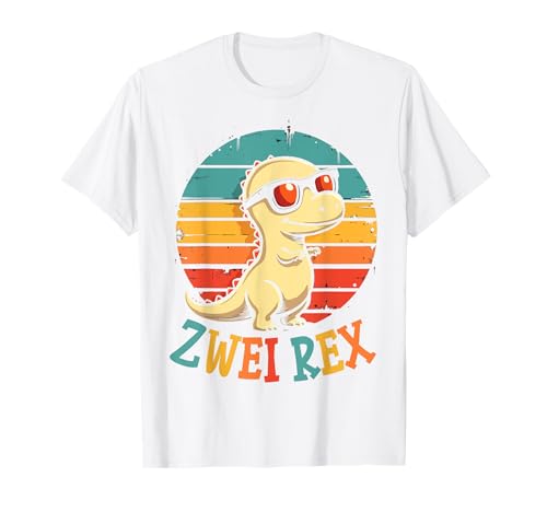 2. Geburtstag Dinosaurier 2 Jahre Jungs Mädchen T-Shirt von Retro Dinosaurier Geburtstag Jungs Mädchen Dino