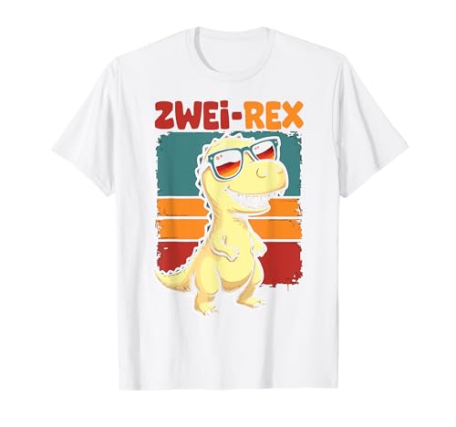 2. Geburtstag Dinosaurier 2 Jahre Jungs Mädchen T-Shirt von Retro Dinosaurier Geburtstag Jungs Mädchen Dino