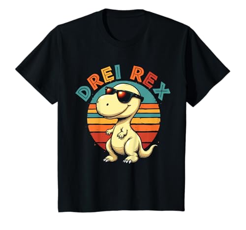 3. Geburtstag Dinosaurier 3 Jahre Alt Jungs Mädchen Dino T-Shirt von Retro Dinosaurier Geburtstag Jungs Mädchen Dino