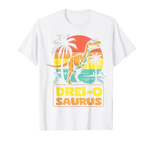 3. Geburtstag Dinosaurier 3 Jahre Alt Jungs Mädchen Dino T-Shirt von Retro Dinosaurier Geburtstag Jungs Mädchen Dino