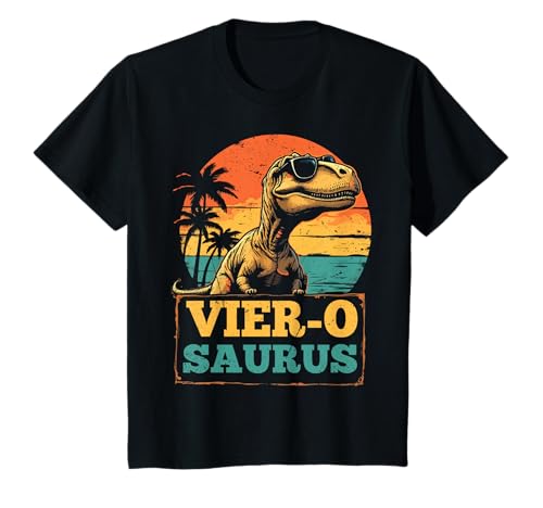 4. Geburtstag Dinosaurier 4 Jahre Jungs Mädchen Dino T-Shirt 4. Geburtstag Dinosaurier 4 Jahre Jungs Mädchen Dino T-Shirt von Retro Dinosaurier Geburtstag Jungs Mädchen Dino