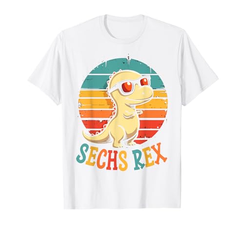 6. Geburtstag Dinosaurier 6 Jahre Jungs Mädchen T-Shirt von Retro Dinosaurier Geburtstag Jungs Mädchen Dino