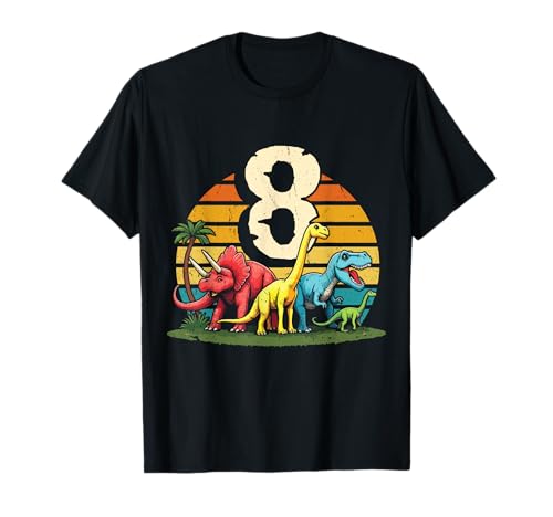 8. Geburtstag Dinosaurier 8 Jahre Jungs Mädchen Dinos T-Shirt 8. Geburtstag Dinosaurier 8 Jahre Jungs Mädchen Dinos T-Shirt von Retro Dinosaurier Geburtstag Jungs Mädchen Dino