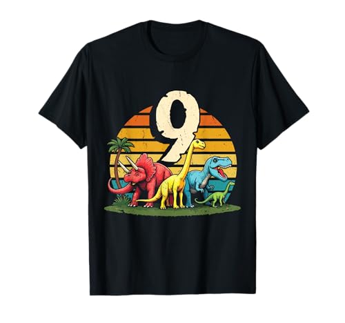 9. Geburtstag Dinosaurier 9 Jahre Jungs Mädchen Dinos T-Shirt 9. Geburtstag Dinosaurier 9 Jahre Jungs Mädchen Dinos T-Shirt von Retro Dinosaurier Geburtstag Jungs Mädchen Dino