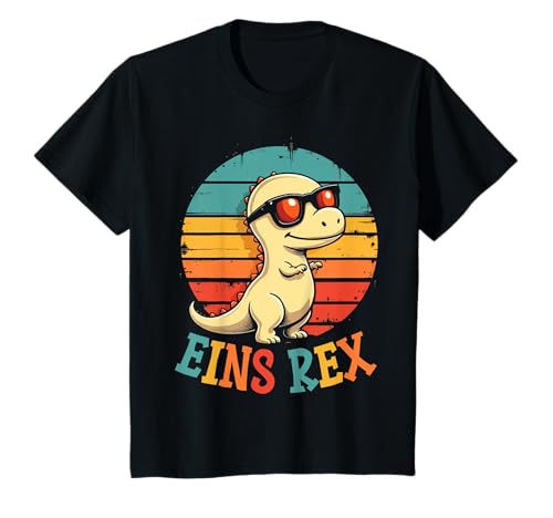 Kinder 1. Geburtstag Dinosaurier 1 Jahr Jungs Mädchen T-Shirt von Retro Dinosaurier Geburtstag Jungs Mädchen Dino