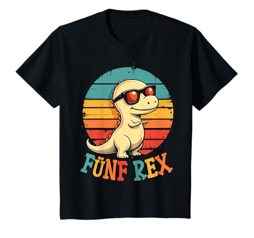 Kinder 5. Geburtstag Dinosaurier 5 Jahre Jungs Mädchen T-Shirt von Retro Dinosaurier Geburtstag Jungs Mädchen Dino