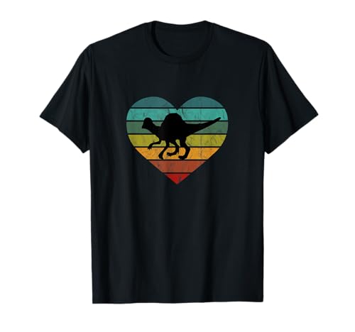 Dino Saurier Herz Kinder Dinosaurier Ich liebe Spinosaurus T-Shirt von Retro Dinosaurier Silhouetten für jung und alt