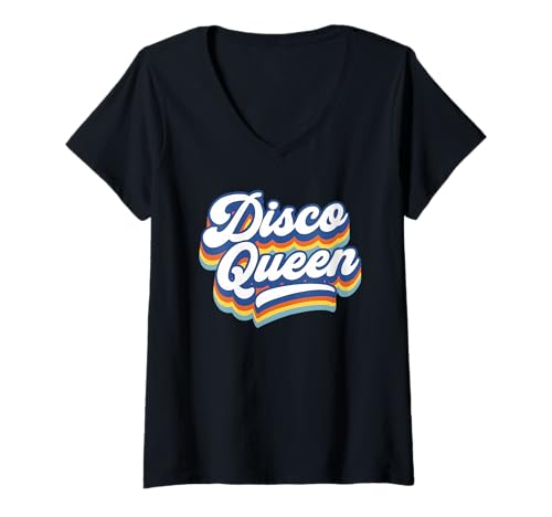 Damen Disco Queen Retro Music T-Shirt mit V-Ausschnitt Damen Disco Queen Retro Music T-Shirt mit V-Ausschnitt von Retro Disco Wear