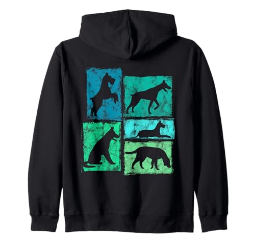 Lustige Hunde-Grafik I Love and Pet All Dogs für Männer Frauen Kinder Kapuzenjacke von Retro Dog Lover Graphics For Men Women Girls Boys