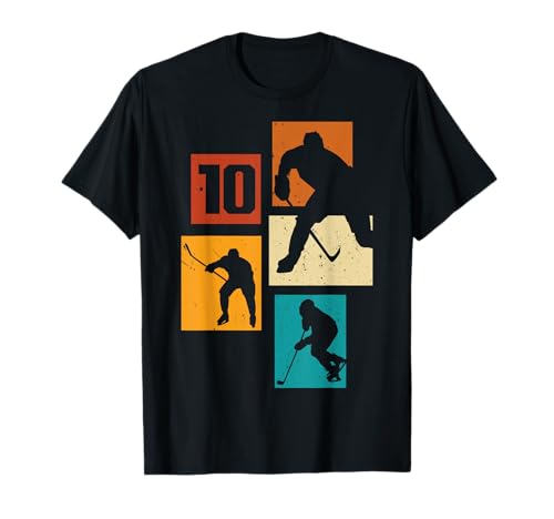 10. Geburtstag Eishockey 10. Jahre Jungs Spieler Retro T-Shirt von Retro Eishockey Geburtstag Jungs Männer Geschenk