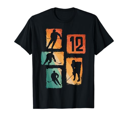 12. Geburtstag Eishockey 12. Jahre Jungs Spieler Retro T-Shirt von Retro Eishockey Geburtstag Jungs Männer Geschenk