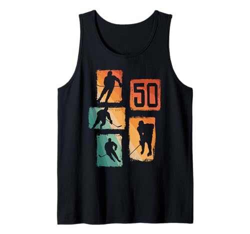 50. Geburtstag Eishockey 50. Jahre Männer Spieler Retro Tank Top von Retro Eishockey Geburtstag Jungs Männer Geschenk