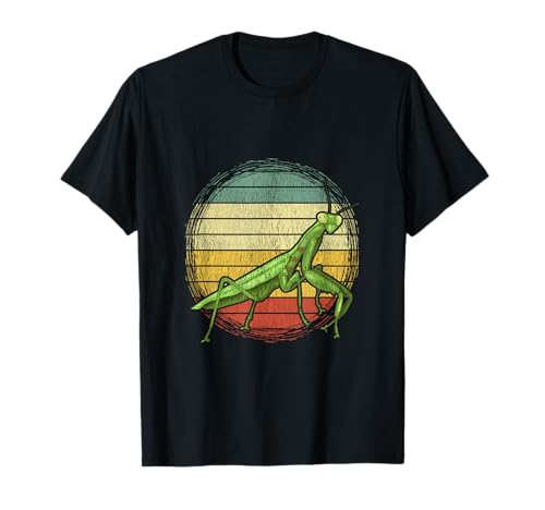 Vintage Gottesanbeterin Insekt Fan Kinder Insektenfänger T-Shirt von Retro Entomologie Geschenk für Insektenliebhaber