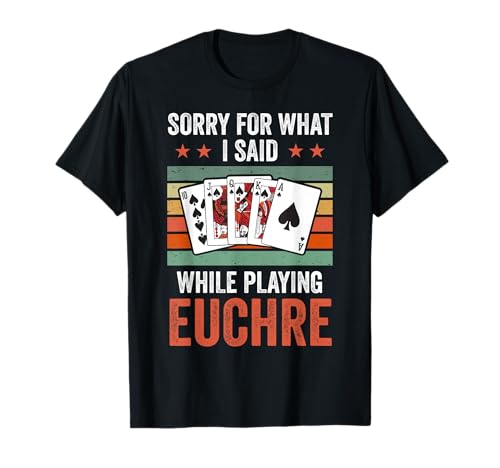Euchre Bash Design Männer Frauen Karten Spieleabend T-Shirt von Retro Euchre Karten Outfit