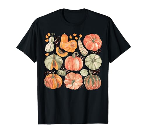 Pumpkin Cottagecore Vegan Graphic Herren Damen Kinder T-Shirt von Retro Fall Autumn Thanksgiving Apparel