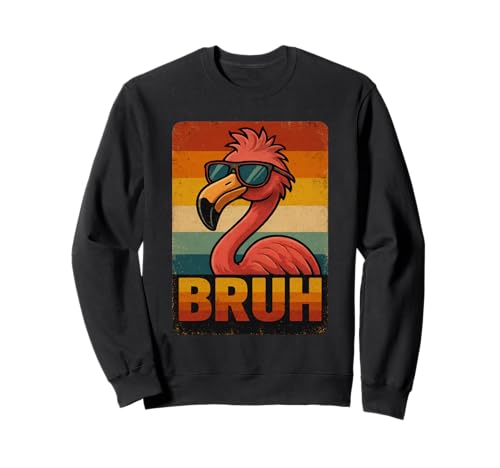 Bruh Flamingo Shirt Lustig Retro Flamingo Grafik Herren Damen Sweatshirt Bruh Flamingo Shirt Lustig Retro Flamingo Grafik Herren Damen Sweatshirt von Retro Flamingo Bruh in Sunglasses Flamingo Lovers
